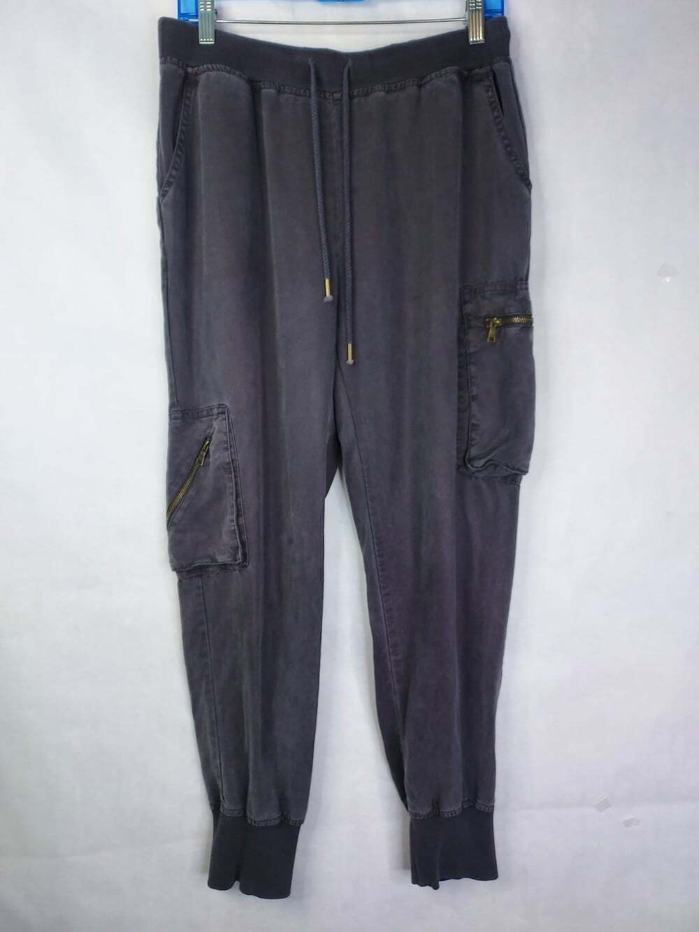 Young Fabulous & Broke Cargo Jogger Pants Women M Pull On Grey Drawstring Preppy
